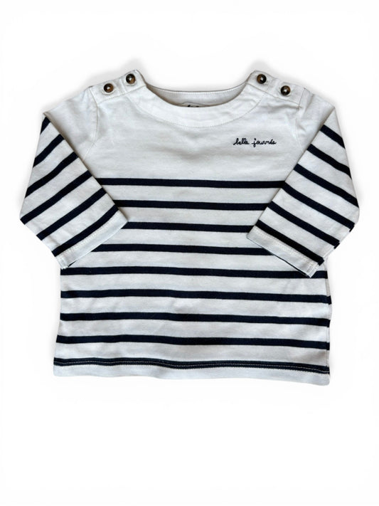 Cyrillus White Navy Striped T-Shirt (6M)