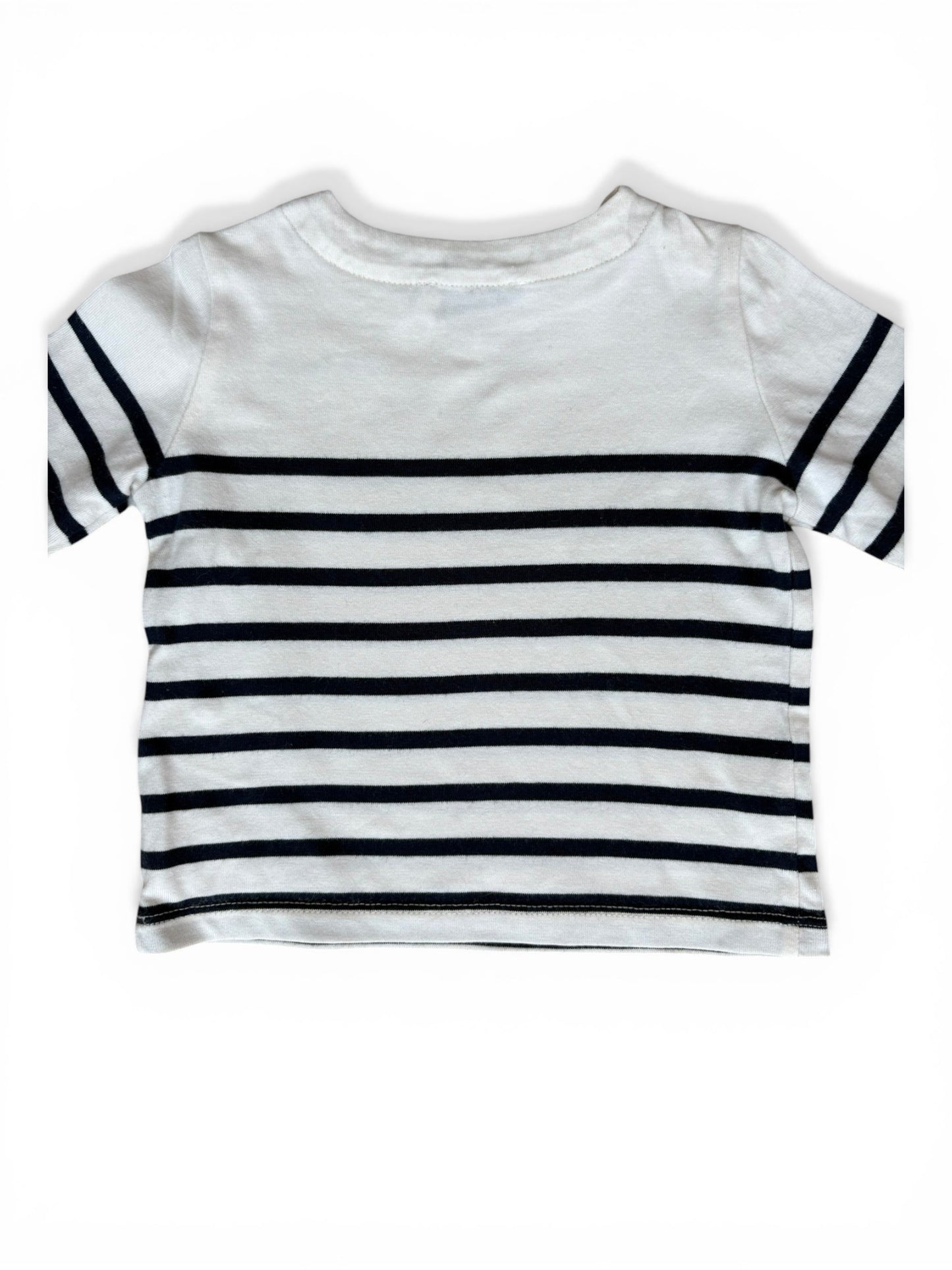 Cyrillus White Navy Striped T-Shirt (6M)