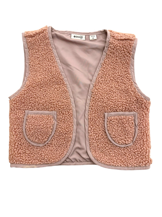 Daily7 Girl Dusty Pink Teddy Fleece Vest, 80 - second hand baby clothing