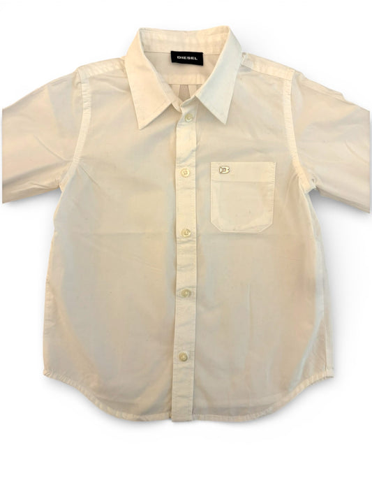 Diesel White Button-Down Shirt (4Y)