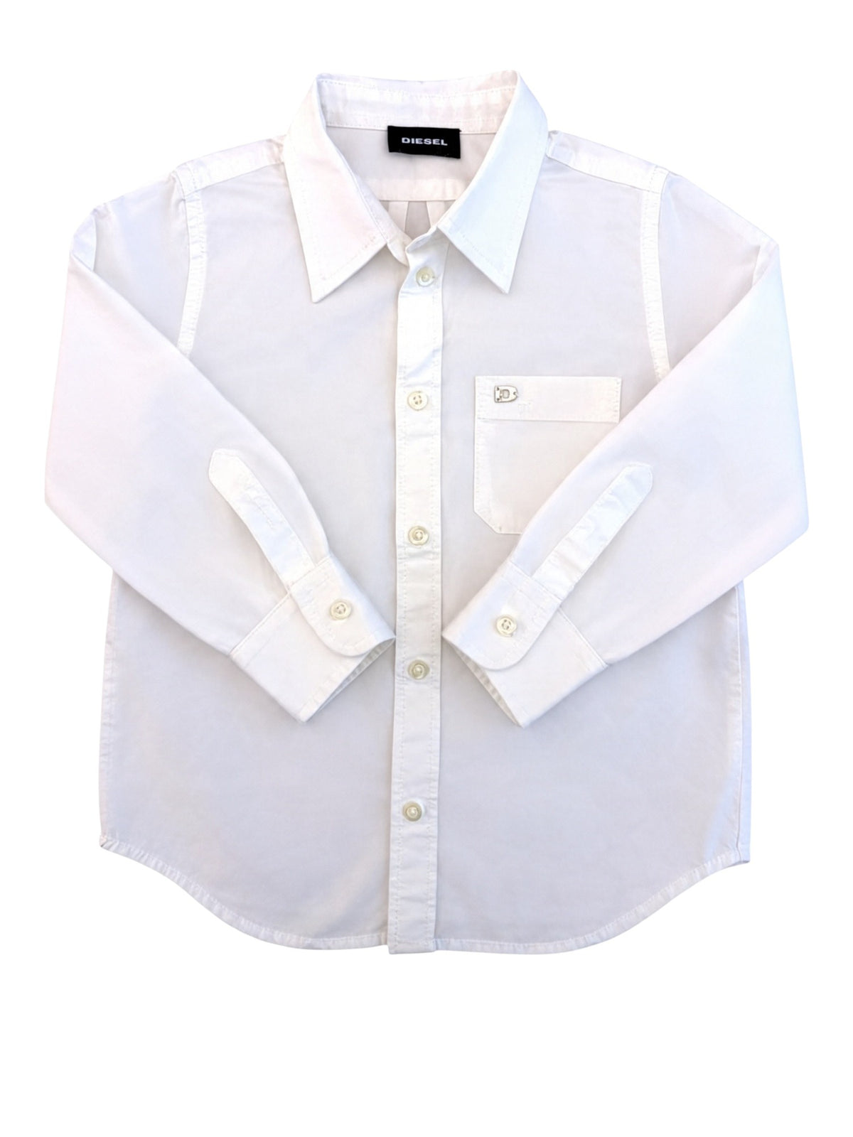 Diesel White Button-Down Shirt size 4Y / 104 - second hand baby clothing