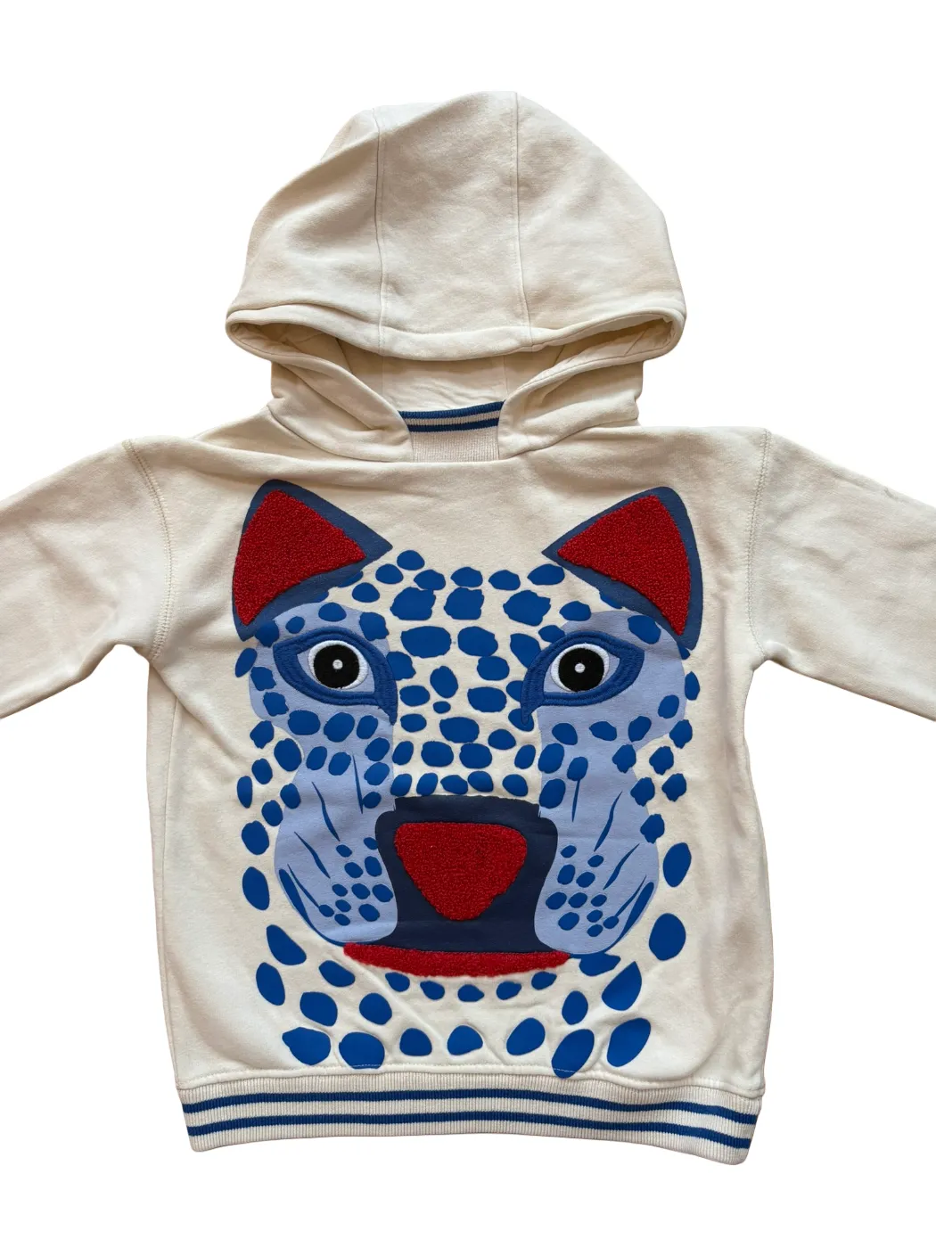 DPAM Kapuzenpullover mit Leopardenapplikation in Creme (6Y / 116)