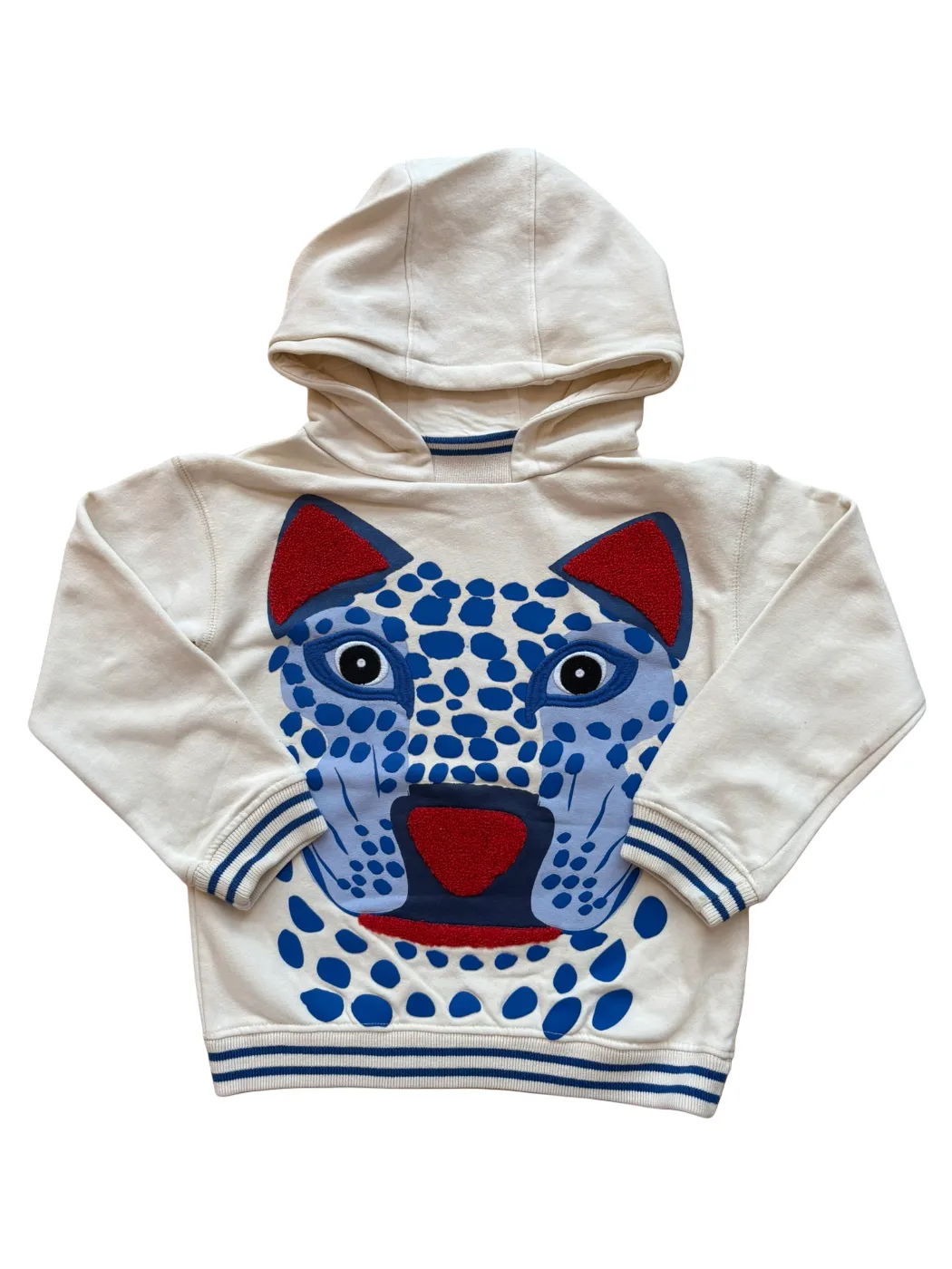 DPAM Kapuzenpullover mit Leopardenapplikation in Creme (6Y / 116)