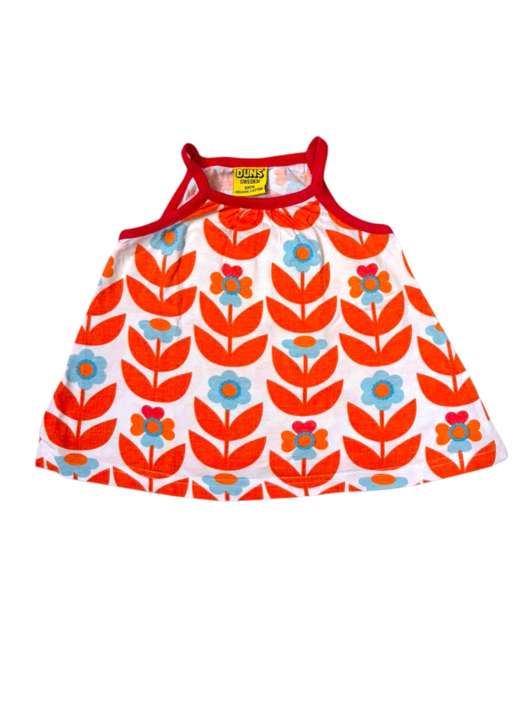 Duns Sweden Orange Floral Tunic size 68 - second hand baby clothing