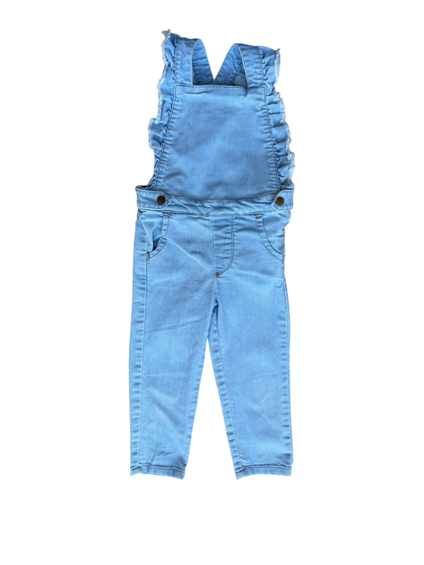 Emile et Ida Ruffled Denim Overalls (3Y)