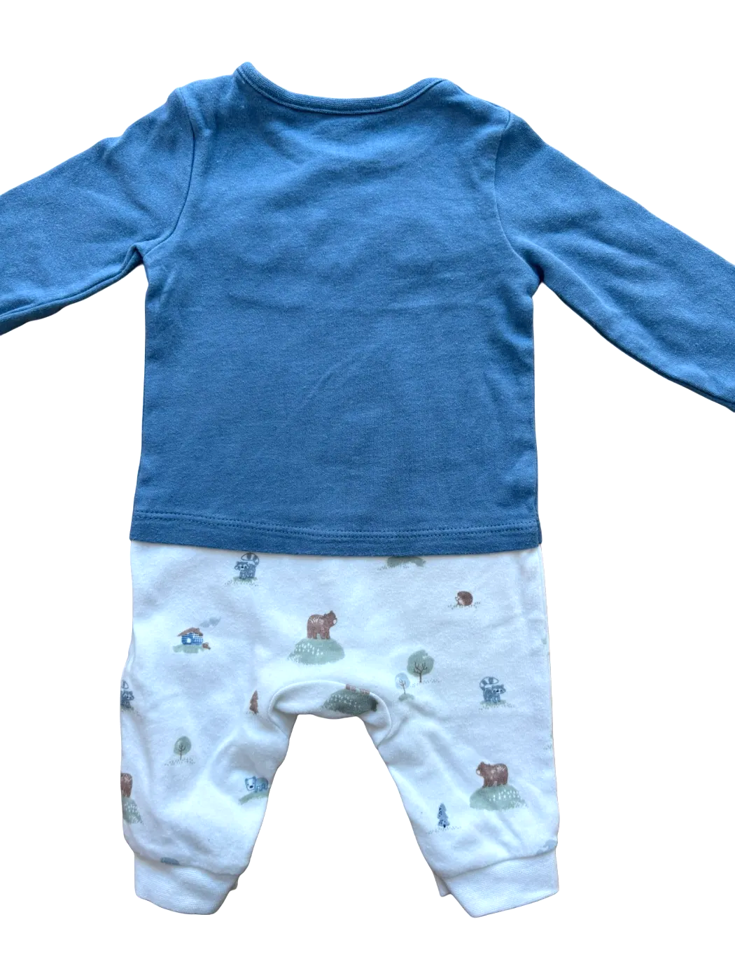 Fred & Flo Blue Woodland Animals Romper (1M)