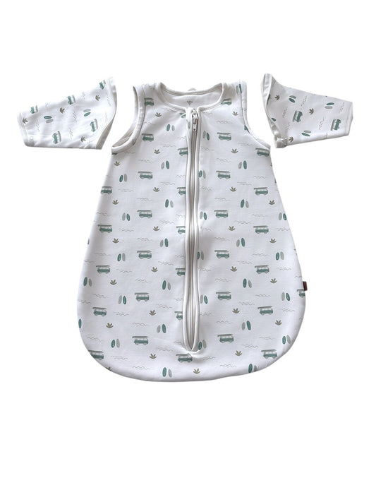 Fresk Unisex Cream Camper Van Sleep Sack with Detachable Sleeves, 0-6M / 60 - second hand baby clothing