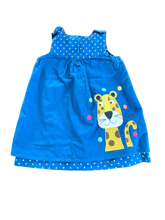 Frugi Navy Leopard Sleeveless Dress (6-12M)