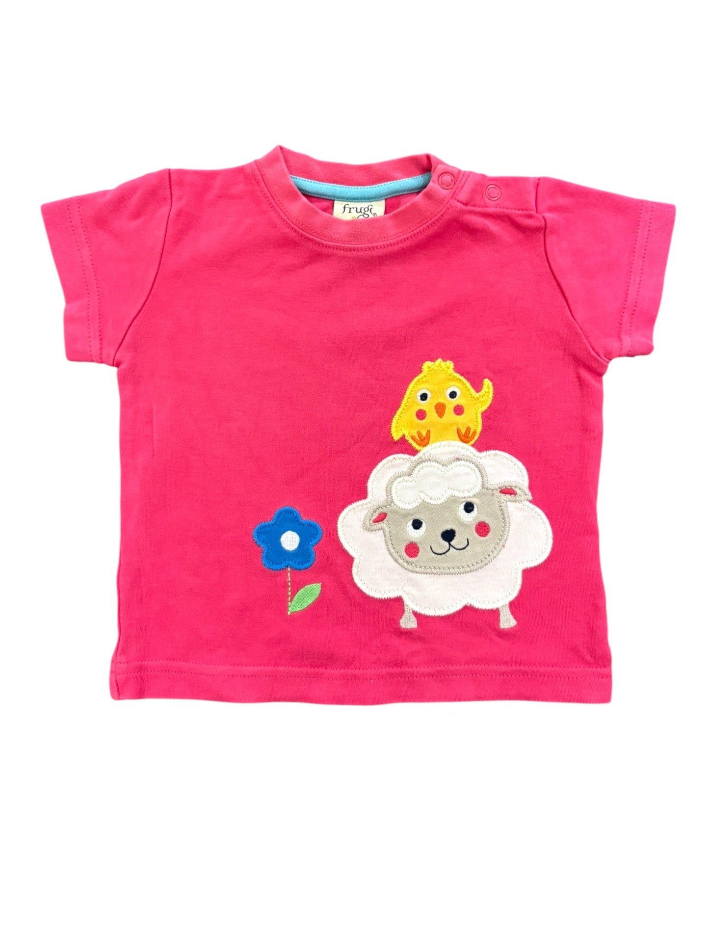 T-shirt mouton rose Frugi (3-6M)