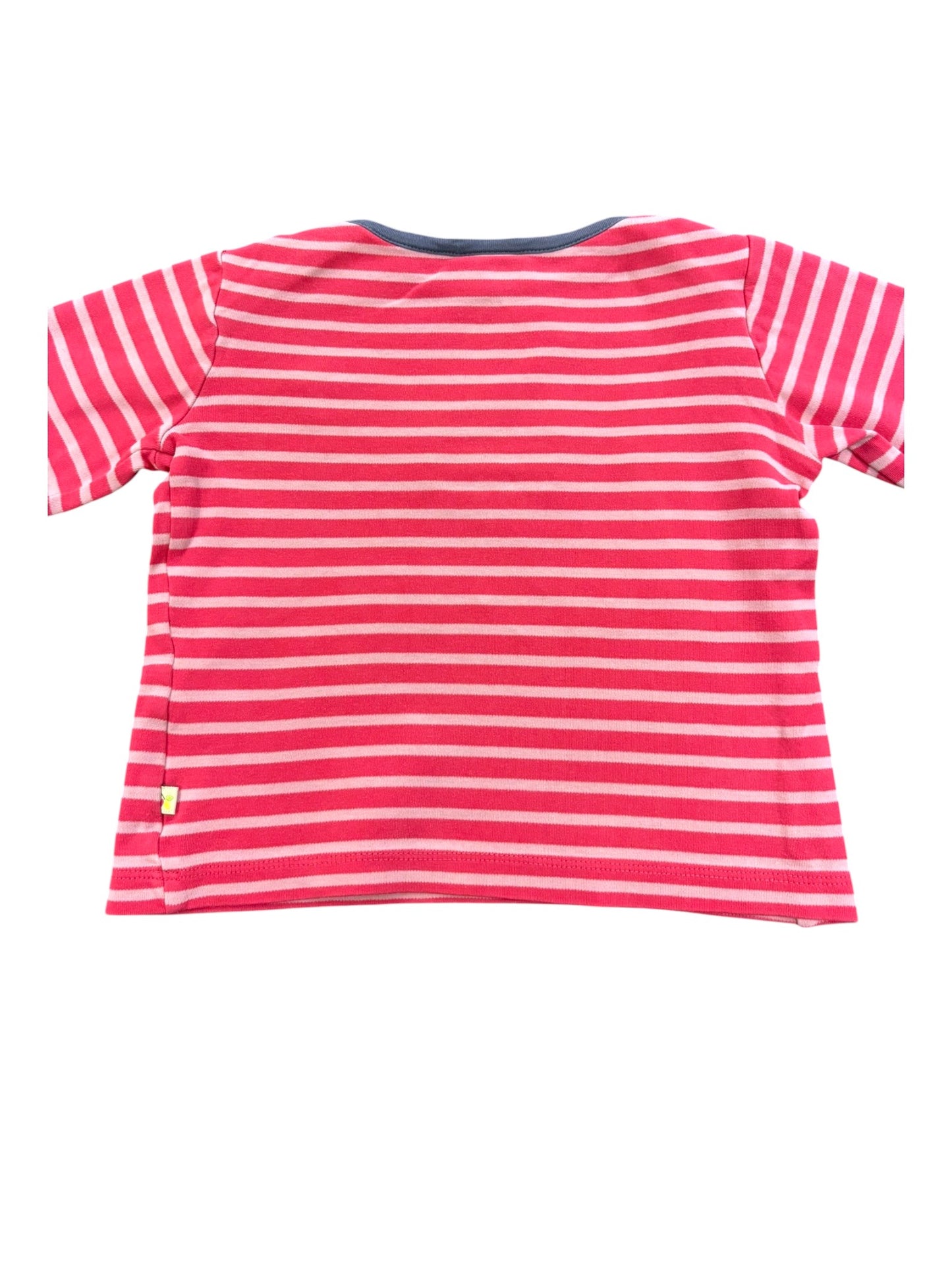 Frugi Langarmshirt Esel Pink Gestreift (12-18M)