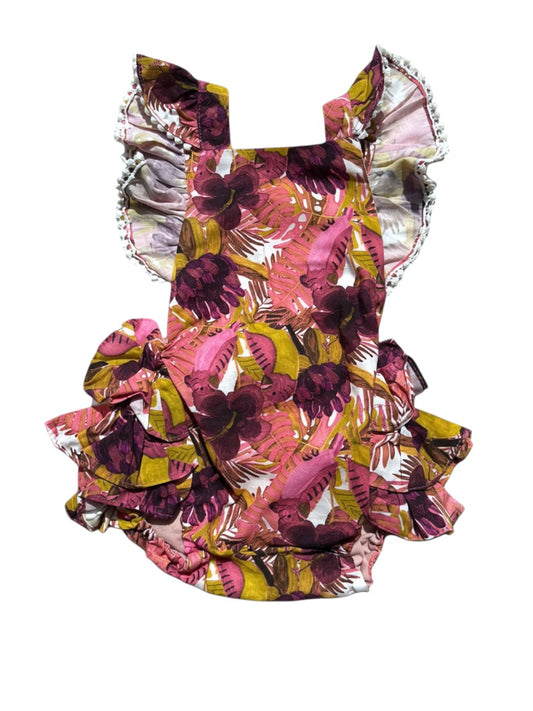 Gaia &amp; Nina Strampler mit Blumenmuster und Rüschen (2–3 Jahre)