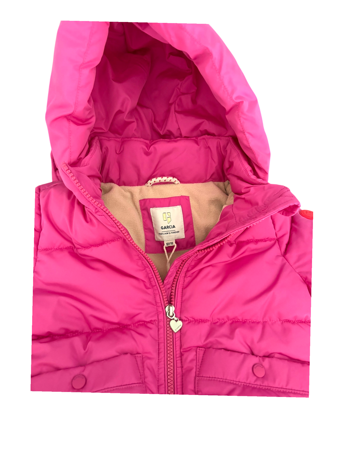 Garcia Girl Pink Hooded Puffer Jacket, 4–7Y