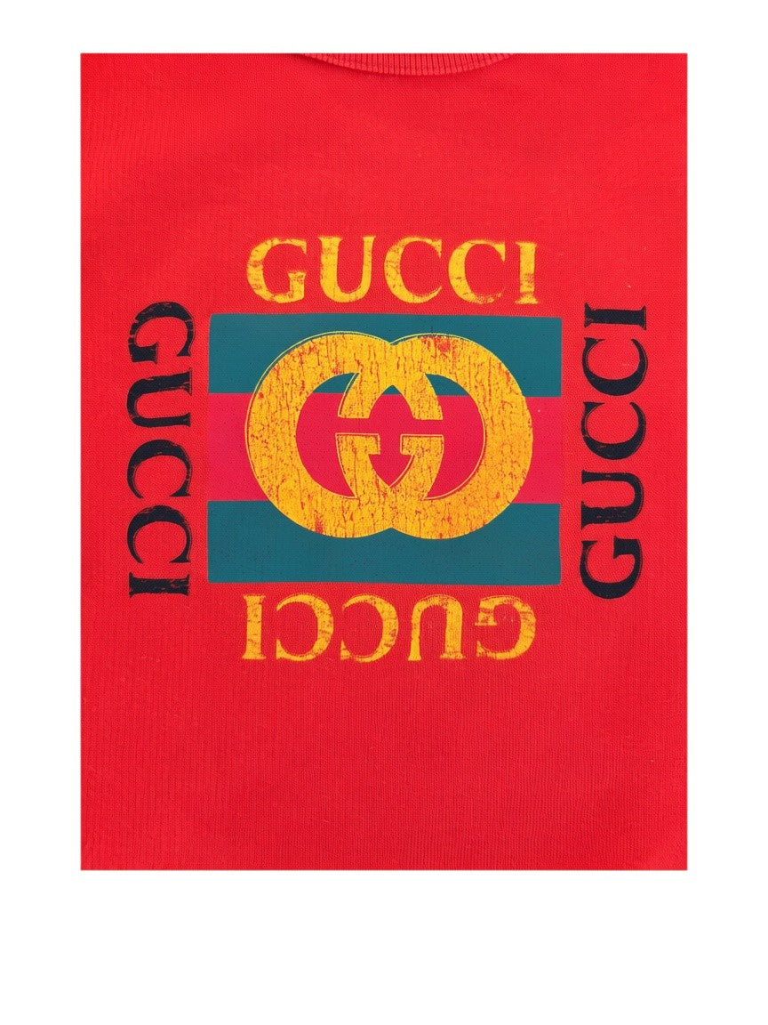 Gucci Unisex Red Vintage Logo Cotton Sweatshirt, 3Y