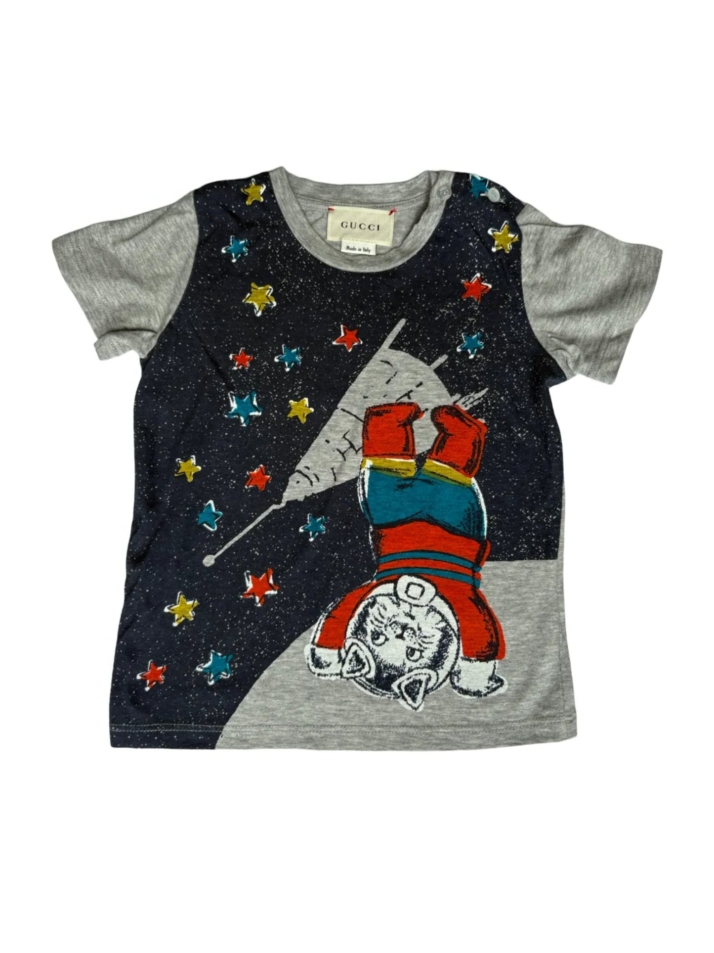 Gucci Grey & Navy Cat Astronaut T-Shirt (12-18M)