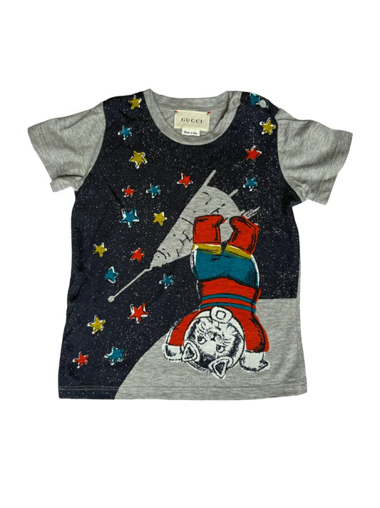 Gucci Grey & Navy Cat Astronaut T-Shirt (12-18M)