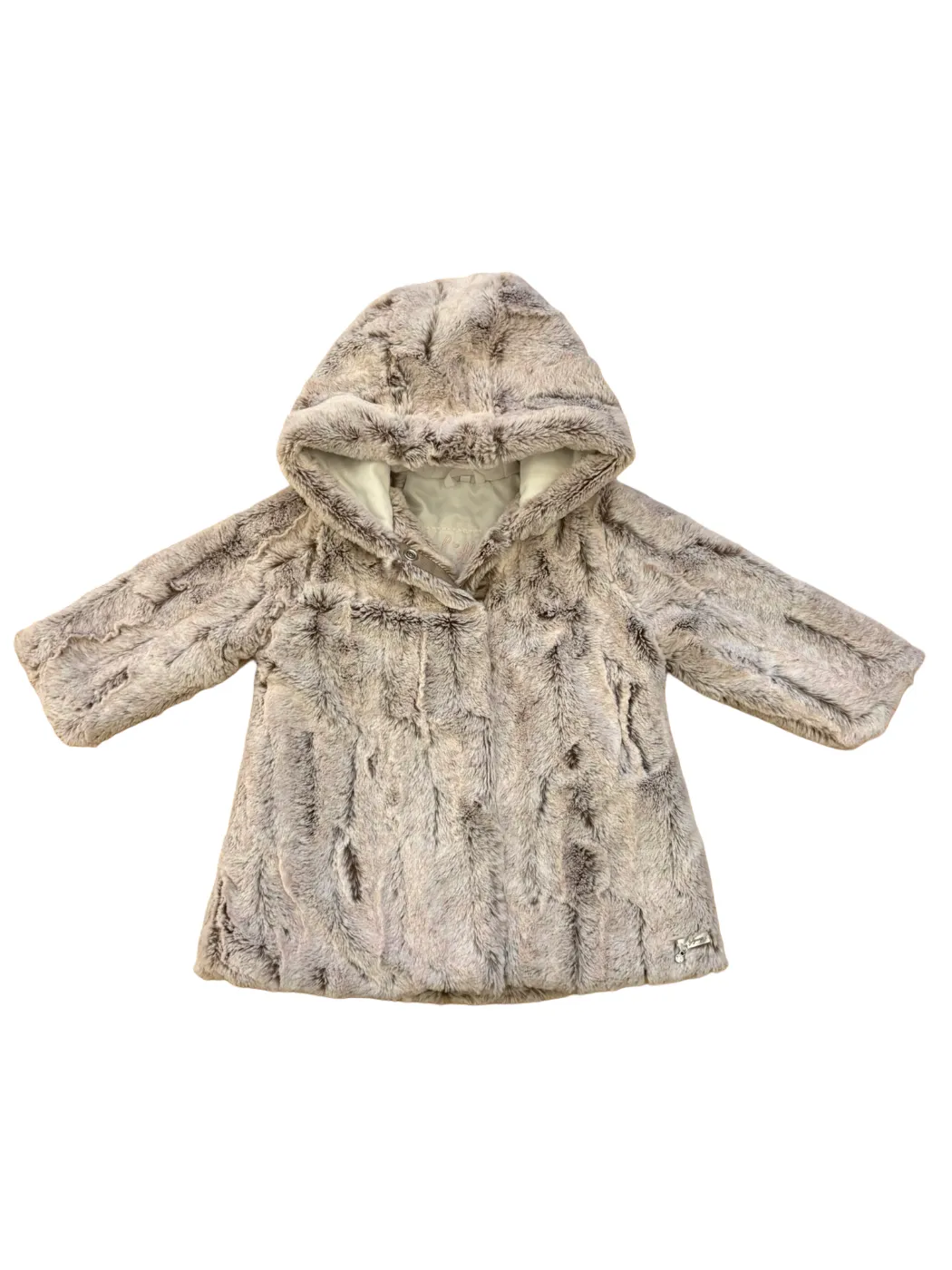 Manteau à capuche en fausse fourrure Gymp Taupe (74)
