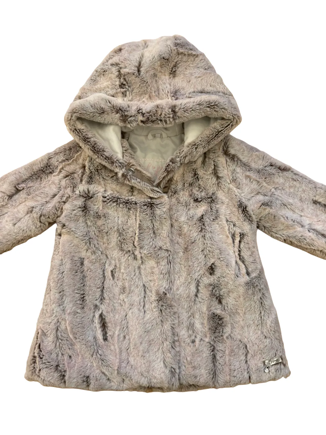 Manteau à capuche en fausse fourrure Gymp Taupe (74)