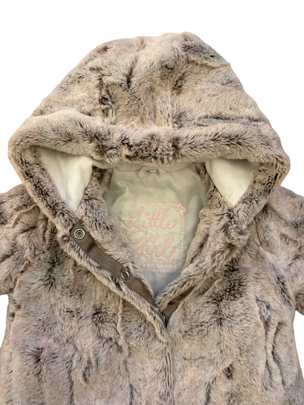 Manteau à capuche en fausse fourrure Gymp Taupe (74)