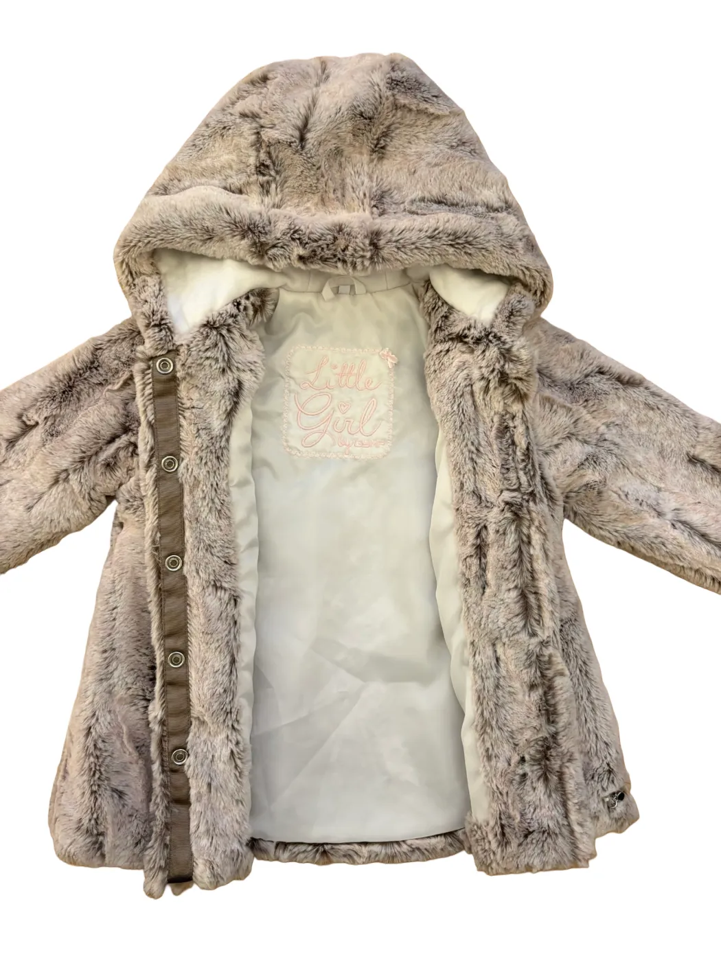 Manteau à capuche en fausse fourrure Gymp Taupe (74)