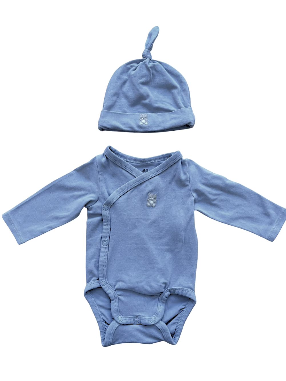 Ensemble body et bonnet ours bleu H&amp;M (1-2 mois)