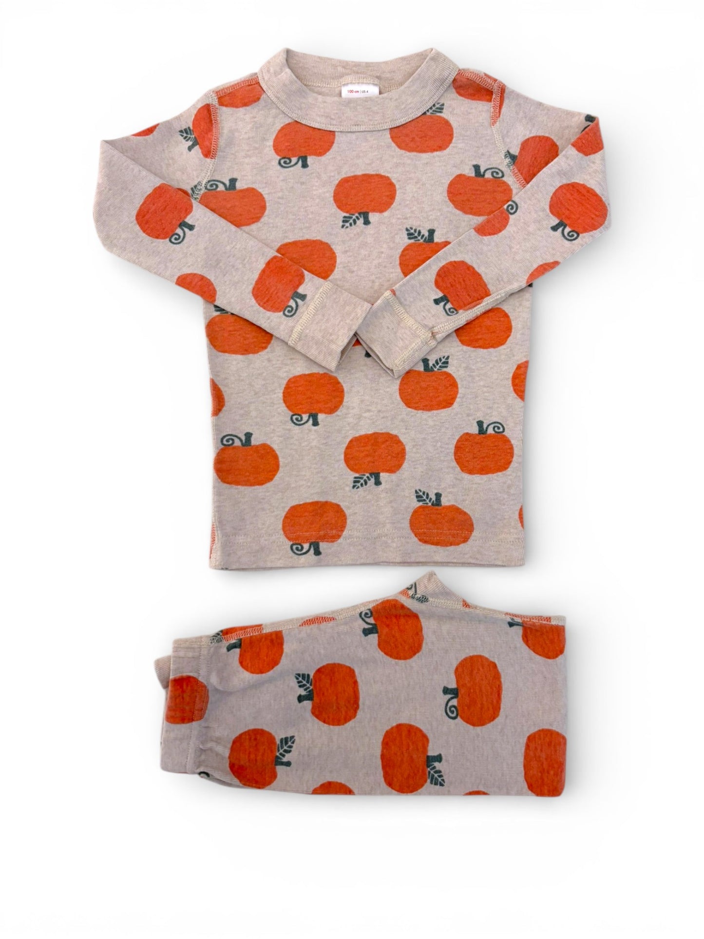 Hanna Andersson Grey Pumpkin Print Pajamas (4Y)