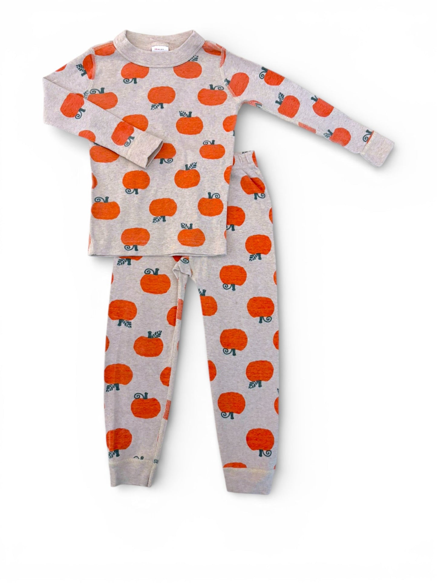 Hanna Andersson Grey Pumpkin Print Pajamas (4Y)