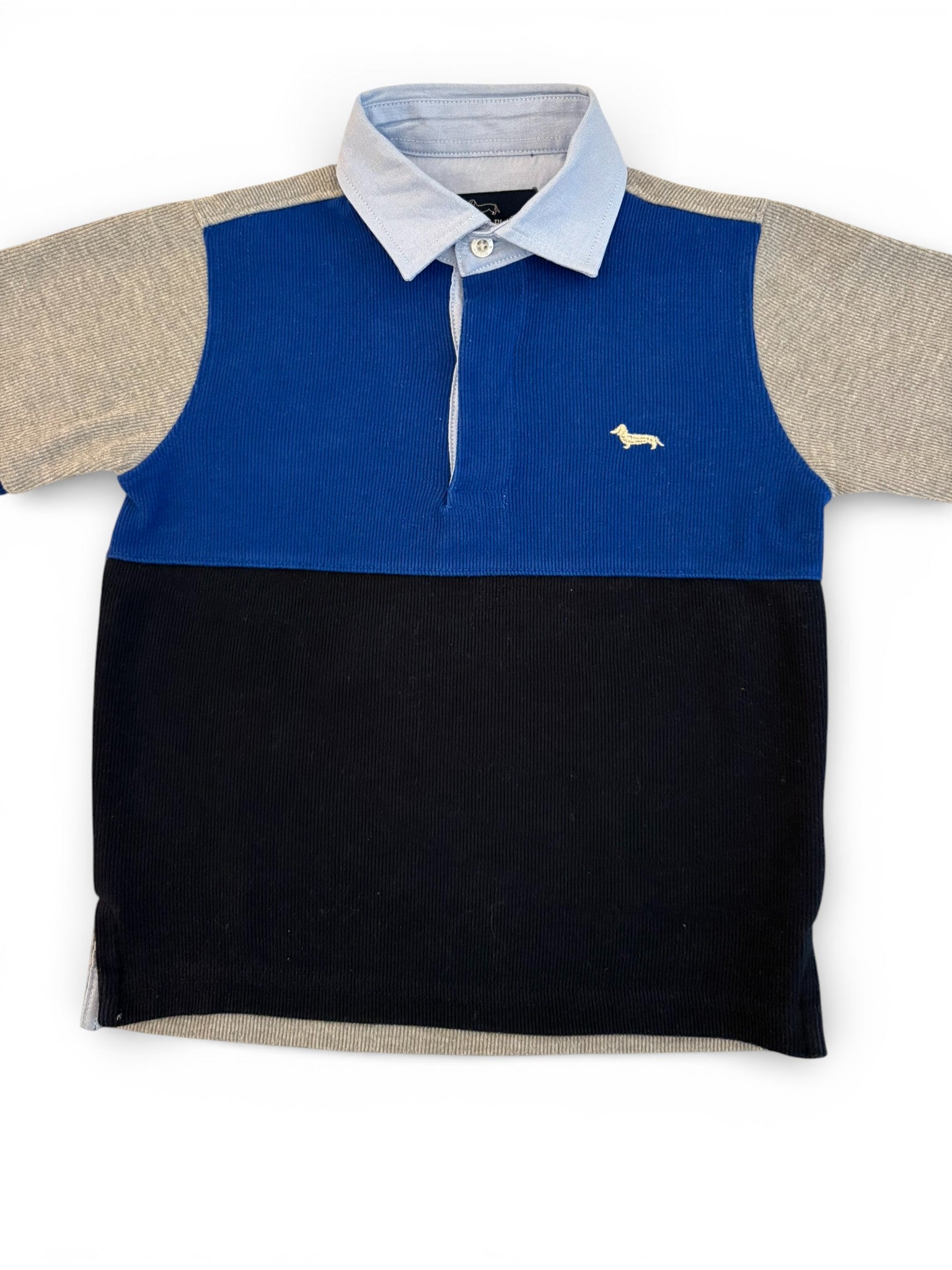 Harmont & Blaine Blue & Grey Colorblock Polo size 4Y / 104 - second hand baby clothing