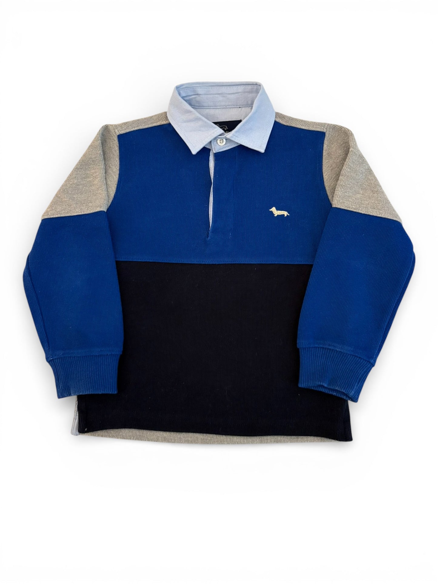 Harmont & Blaine Blue & Grey Colorblock Polo size 4Y / 104 - second hand baby clothing