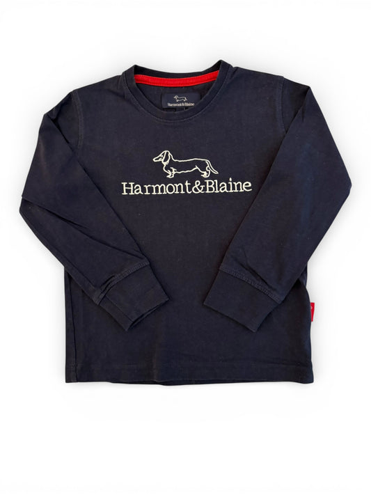 Harmont & Blaine Navy Logo Long Sleeve Shirt (4Y)