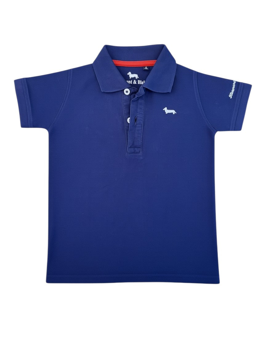 Harmont & Blaine Boys Navy Dachshund Polo Shirt, 4Y - second hand baby clothing