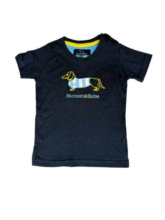 Harmont & Blaine Navy Dachshund T-Shirt (18M)