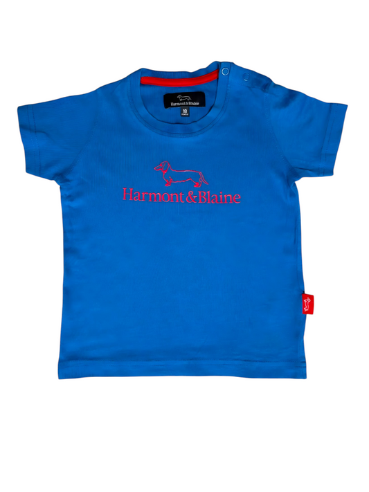 Harmont & Blaine Royal Blue Dachshund T-Shirt size 18M - second hand baby clothing