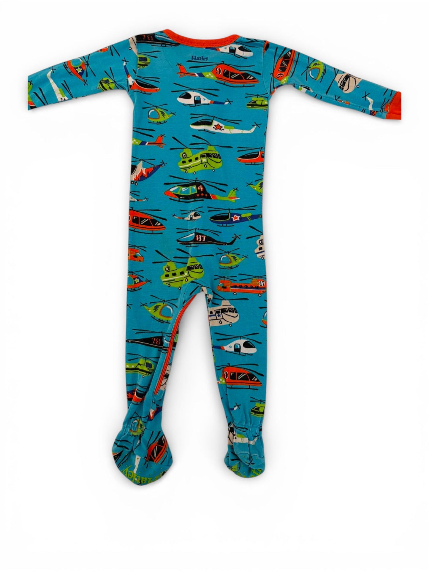 Hatley Blue Helicopter Print Footed Sleeper (18-24M)