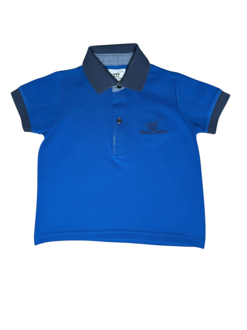 Henry Cottons Boys Blue Polo Shirt, 18M - second hand baby clothing