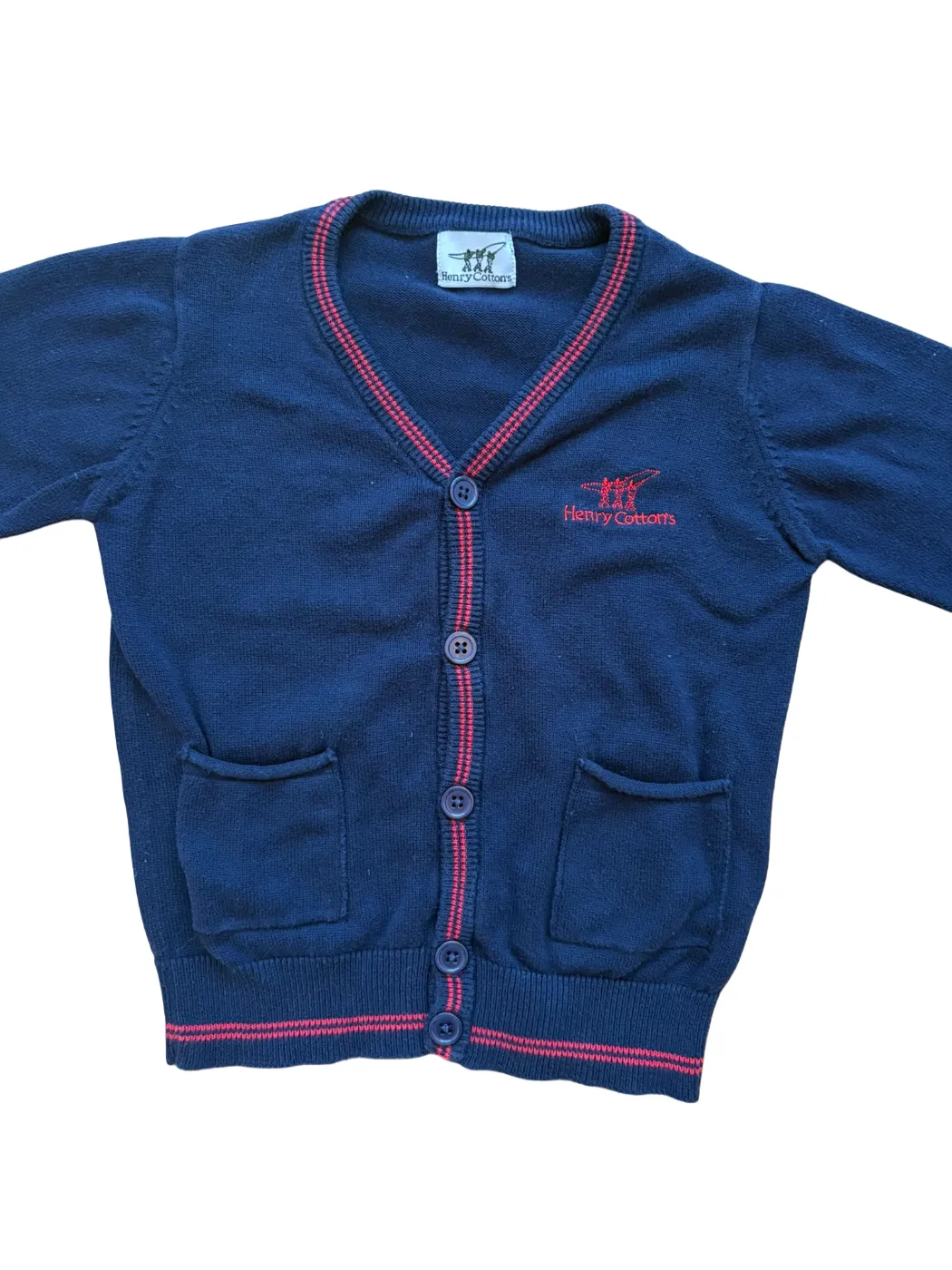 Gilet boutonné bleu marine Henry Cotton (3 ans)