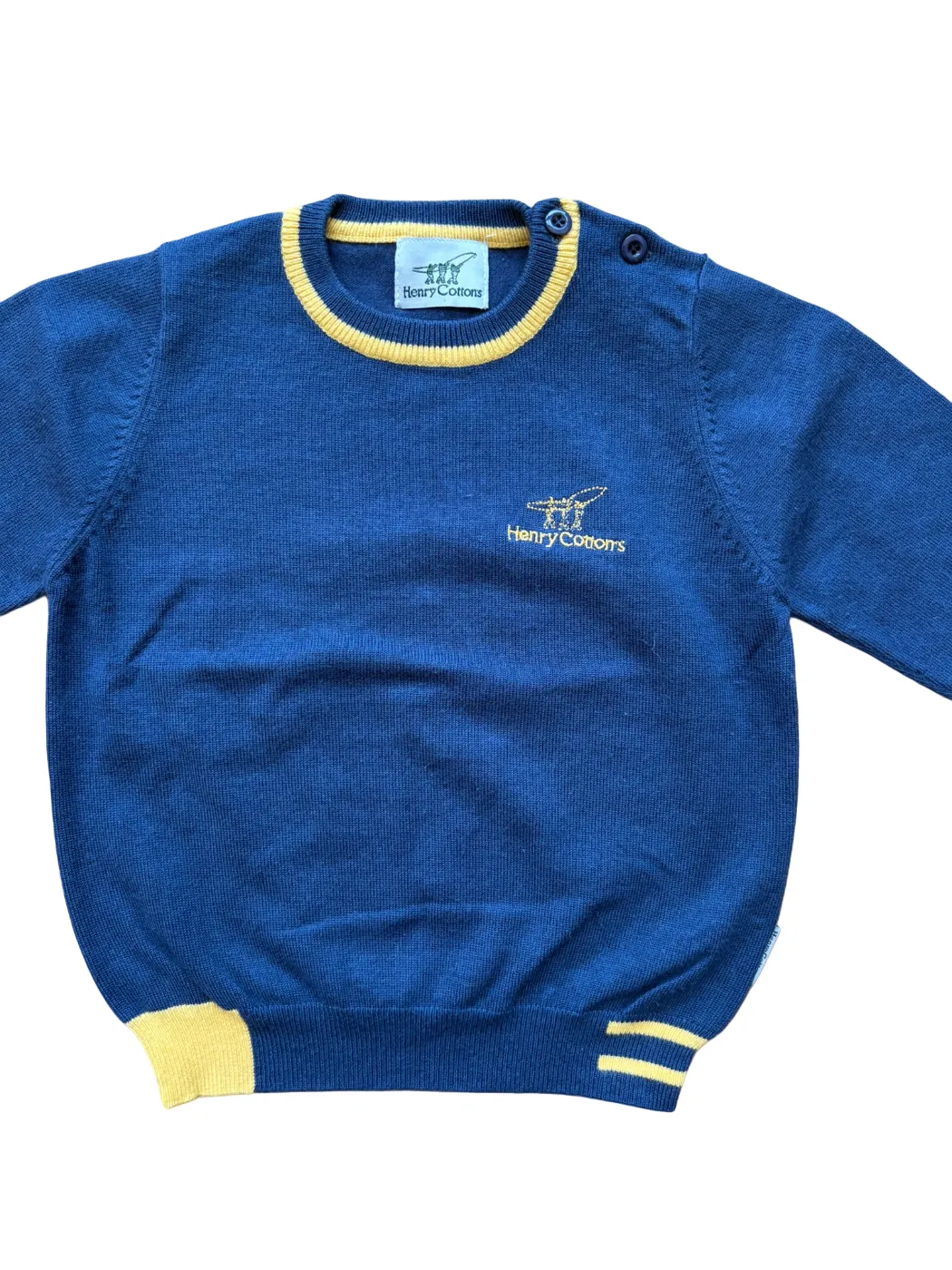 Henry Cotton's Navy & Yellow Trim Sweater (12M)