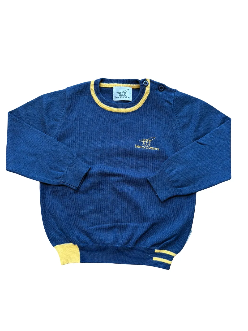 Henry Cotton's Navy & Yellow Trim Sweater (12M)