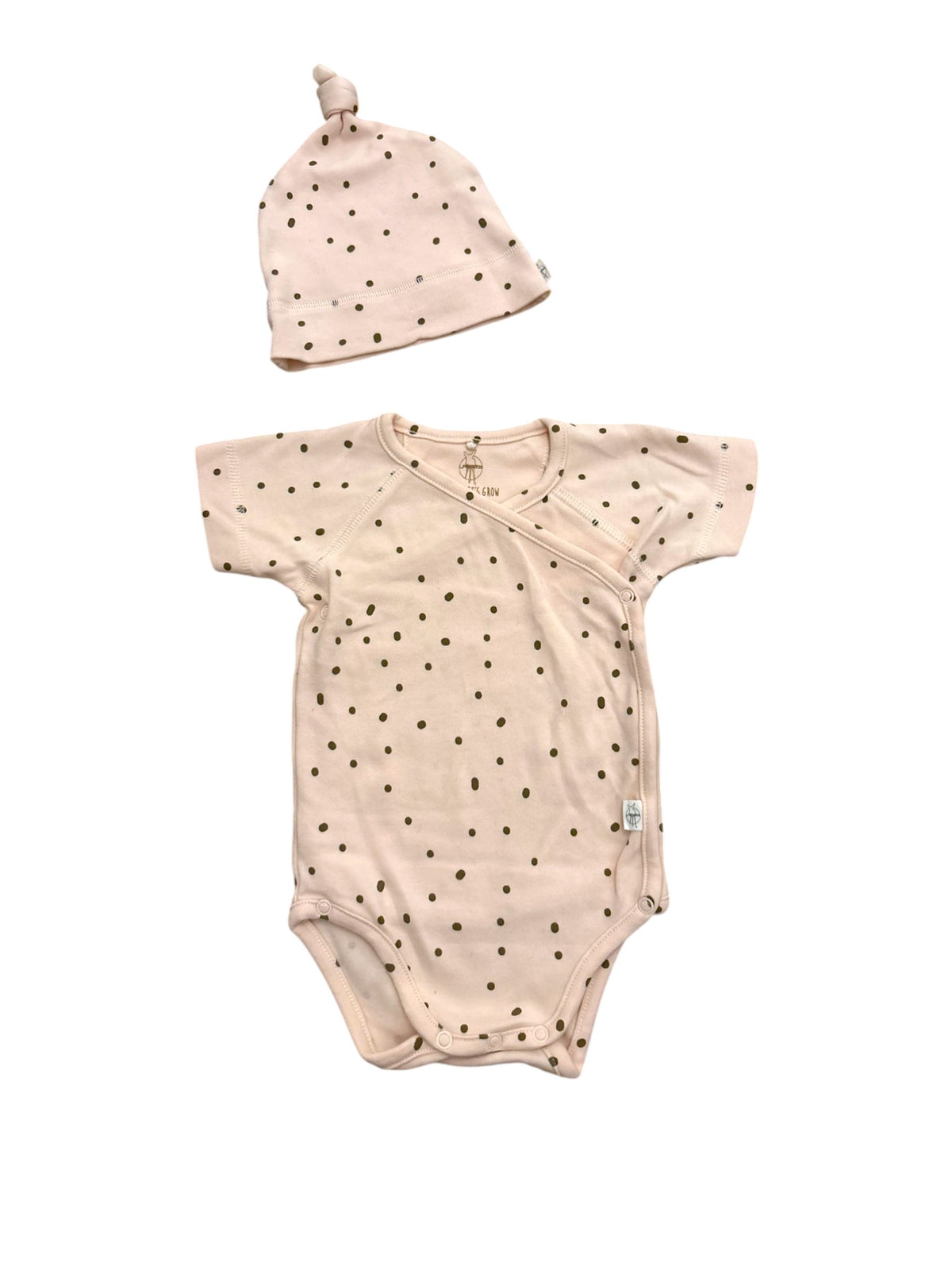Lässig Girl Pink Olive Polka Dot 4-Piece Organic Cotton Set, 3-6M / 62-68 - second hand baby clothing