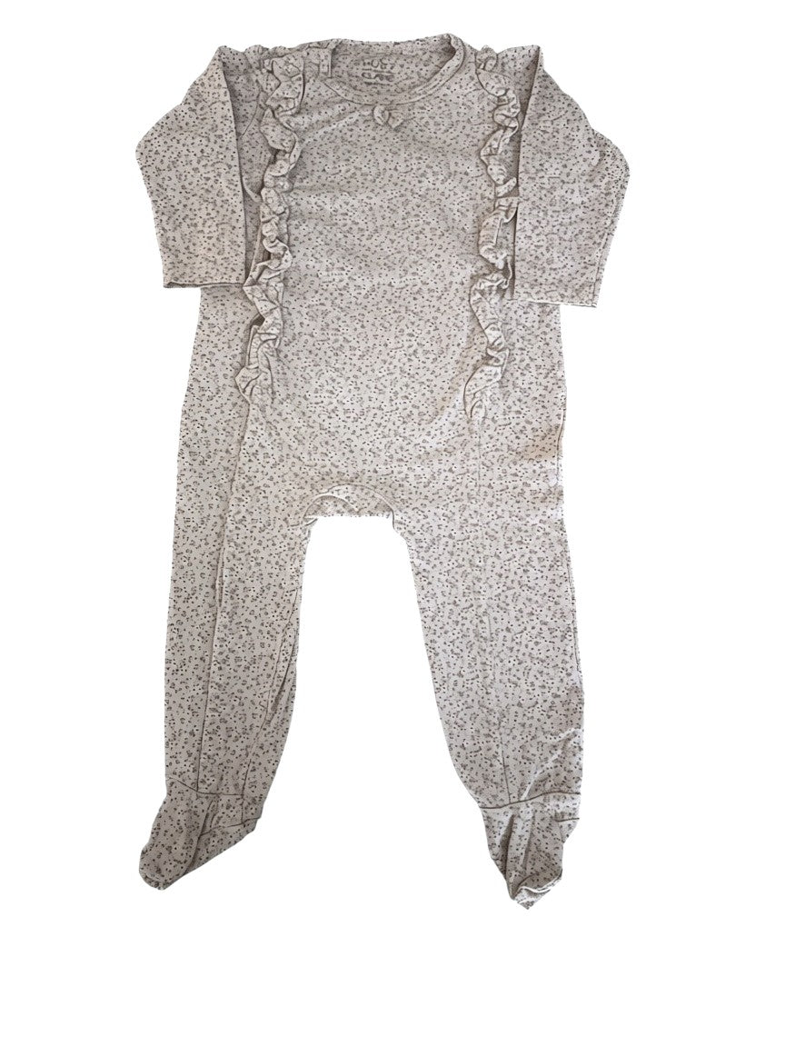 Hust & Claire Girl Lilac Ditsy Floral Ruffle Footed Pajamas, 12M / 80 - second hand baby clothing