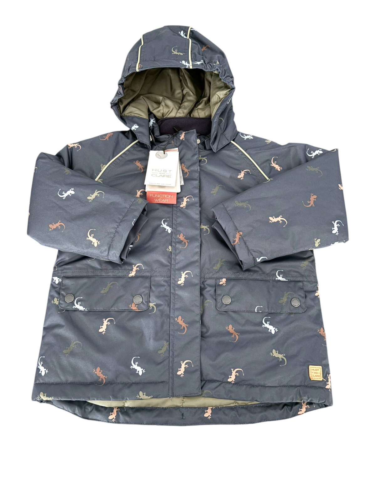 Hust and Claire Boy Navy Lizard Print Padded Jacket, 3–4Y, 6Y