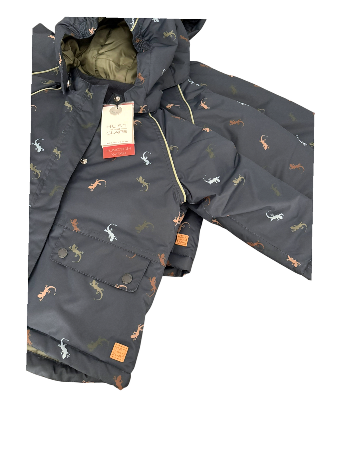 Hust and Claire Boy Navy Lizard Print Padded Jacket, 3–4Y, 6Y