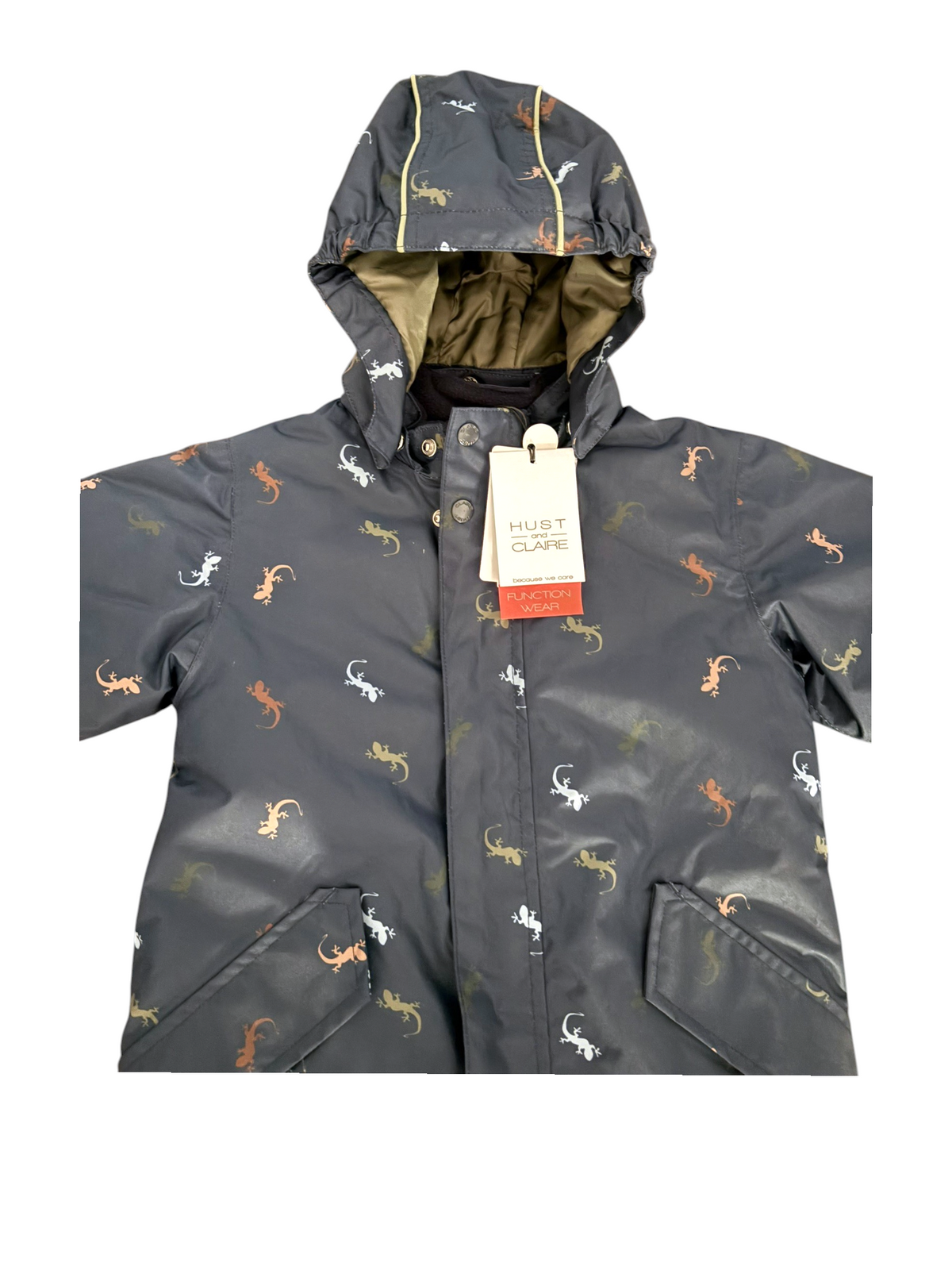 Hust and Claire Boy Navy Lizard Print Snowsuit, 2Y