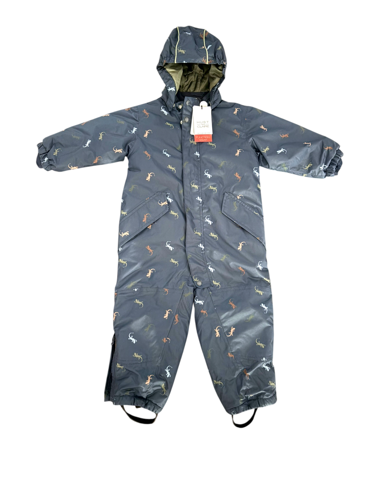 Hust and Claire Boy Navy Lizard Print Snowsuit, 2Y