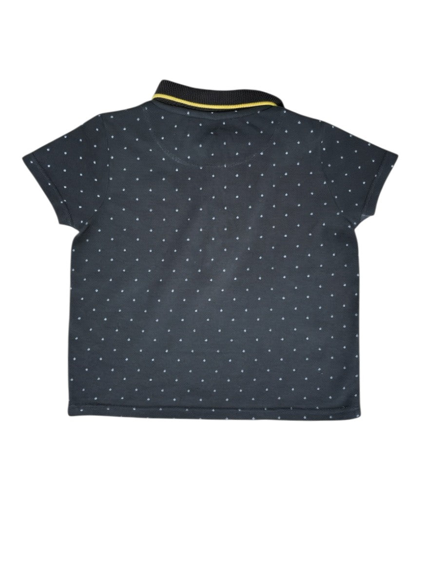 IKKS Grey Polka Dot Polo size 18M - second hand baby clothing