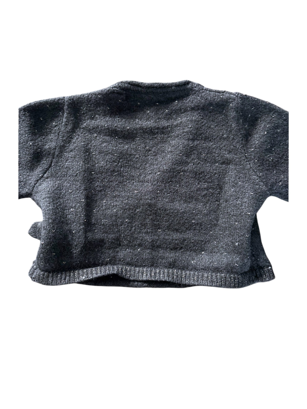 IKKS Girl Black Glitter Knit Wrap Cardigan, 4Y / 104 - second hand baby clothing
