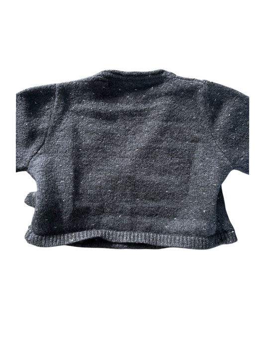IKKS Girl Black Glitter Knit Wrap Cardigan, 4Y / 104 - second hand baby clothing