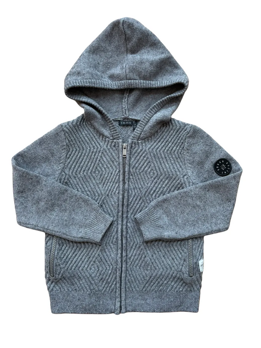 IKKS Grey Textured Hooded Cardigan (4Y/104)
