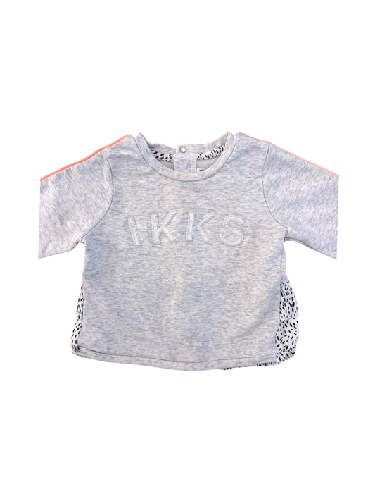 IKKS Grey Logo Sweatshirt size 6M / 68 - second hand baby clothing