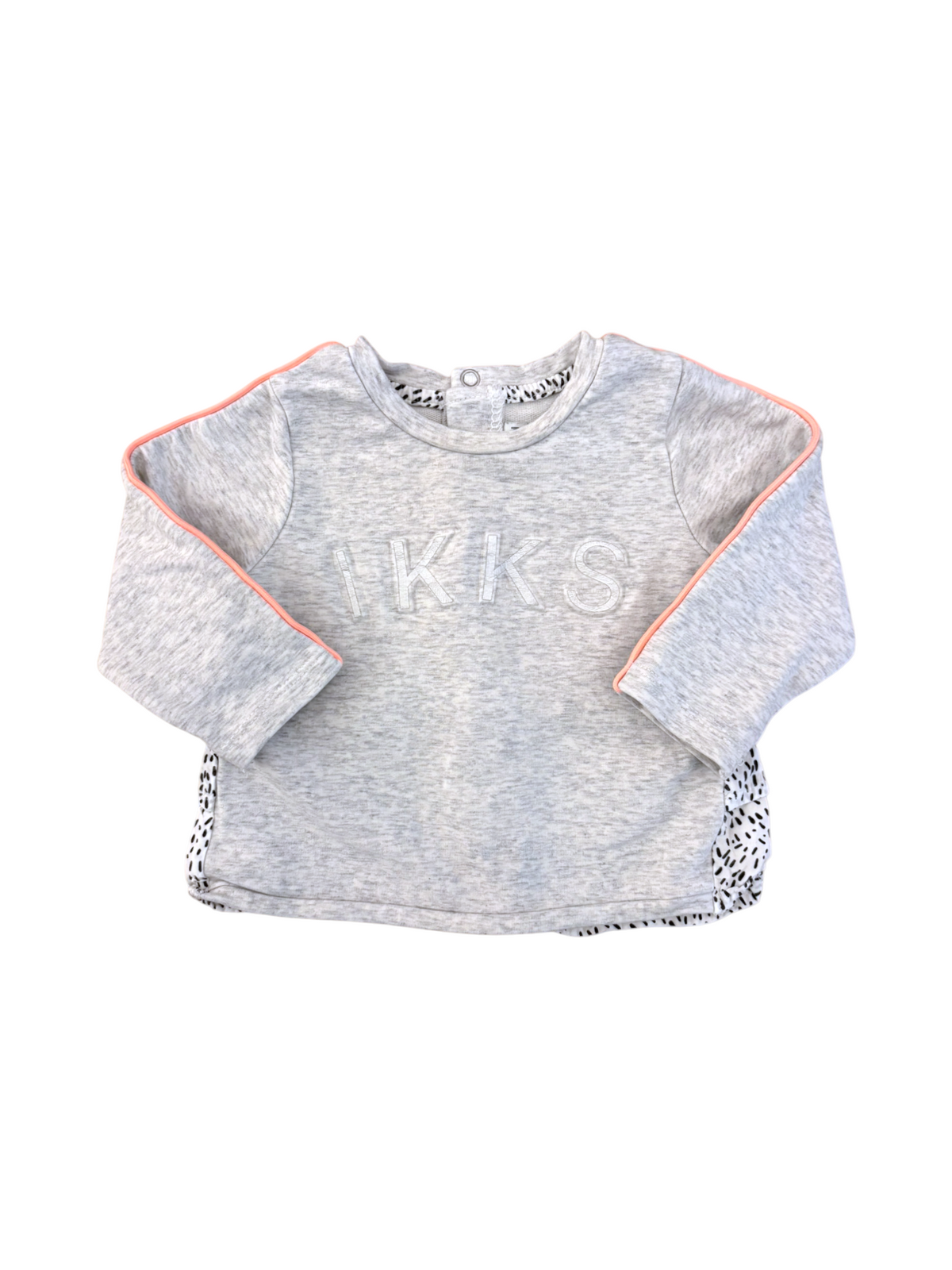 IKKS Grey Logo Sweatshirt size 6M / 68 - second hand baby clothing