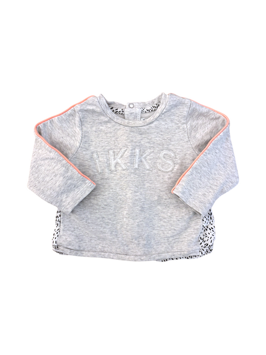IKKS Grey Logo Sweatshirt size 6M / 68 - second hand baby clothing